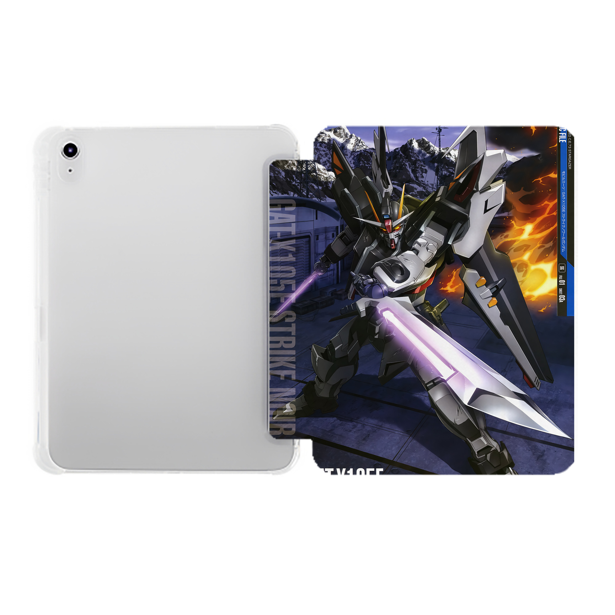 （画像用） 機動戦士ガンダム Mobile Suit Gundam IPad ケース ペン収納付き 三つ折りスタンド PUレザー×シリコン 対応機種9.5/10.5/10.9インチ